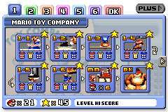 Mario Toy Company level screen in Mario vs. Donkey Kong