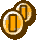Sprite of the Money Money badge in Paper Mario: The Thousand-Year Door.