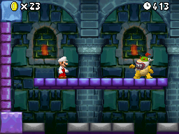 Mario battles Bowser Jr.