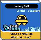 The shelf sprite of one of Ashley's favorite artist's comics: Mummy Belt in the game WarioWare: D.I.Y.