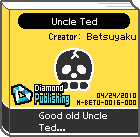 The shelf sprite of one of 9-Volt's favorite artist's comics: Uncle Ted in the game WarioWare: D.I.Y.