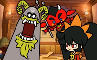 Ashley & Red with Gahrumble in WarioWare Gold