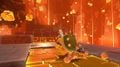 Bowser being controlled by Mario escaping the crumbling cavern