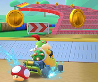 Thumbnail of the Hammer Bro Cup challenge from the Bowser vs. DK Tour; a Combo Attack challenge set on SNES Donut Plains 2T (reused as the Ice Bro Cup's bonus challenge in the 2022 Cat Tour)