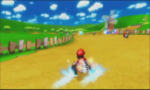Mario drifting on this course in the demo movie