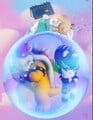 Edge inside a bubble with Bowser