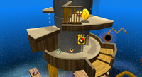 Bee Mario on the Gold Leaf Galaxy tower