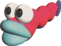 Artwork of a Mr. Eel from Yoshi's Story
