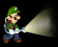 Luigi holding his flashlight