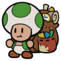 Green recolor of a Toad accessory shop owner