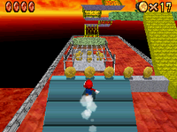 Mario in Bowser in the Fire Sea