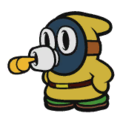 A yellow Whistle Snifit