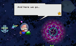 A Squarp hole from Super Paper Mario