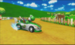Yoshi drifting on this course in the demo movie