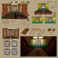 Early designs for the Thwomp seen in the Ninja Attraction.