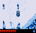 Diddy climbing across hooks to the Bonus Level