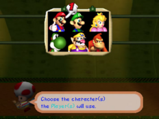 Character select screen from Mario Party 2